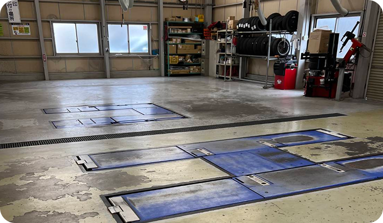 三原市自動車修理工場の施工前